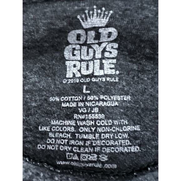 Old Guys Rule Truck Mens Charcoal Gray Zip up Hoodie Jacket Large 50/50 Cotton - Picture 8 of 8
